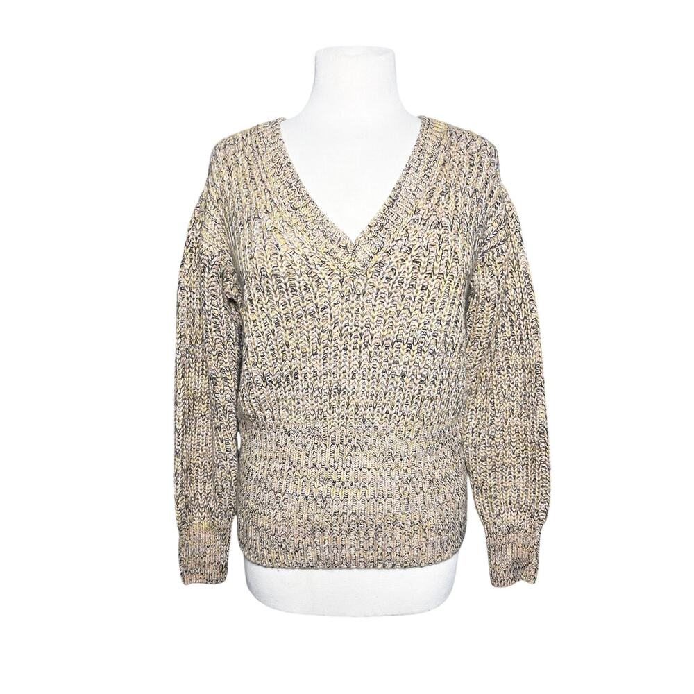 ANTHROPOLOGIE PILCRO Women’s Marika Vneck Marled Pullover Sweater